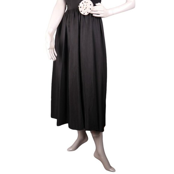 Vintage Jessica Satin Acetate Midi Dress Sweetheart Neckline Spaghetti Straps - Picture 5 of 10